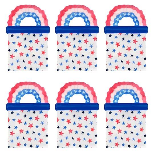 Red, White & Blue Stars Treat Bags with Handles, 6ct. by Makery™